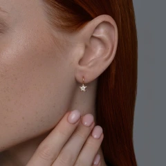 Серьги из красного золота с фианитами