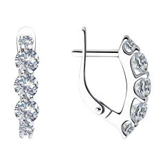 Серьги из серебра с фианитами