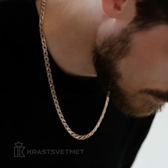 Цепь из красного золота 585, плетение «Ромб тройной»