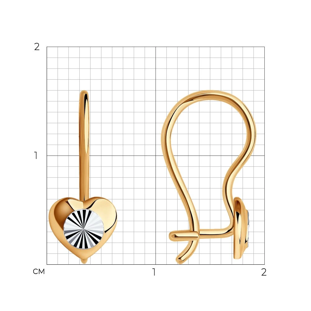 Серьги из красного золота 585 пробы