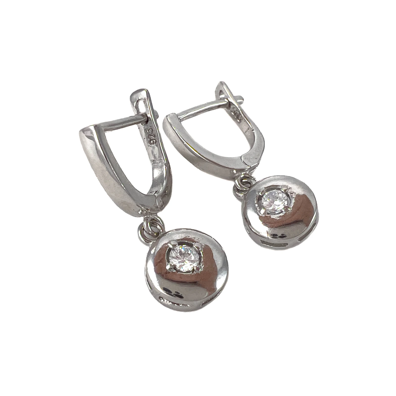 Серьги из серебра с фианитами