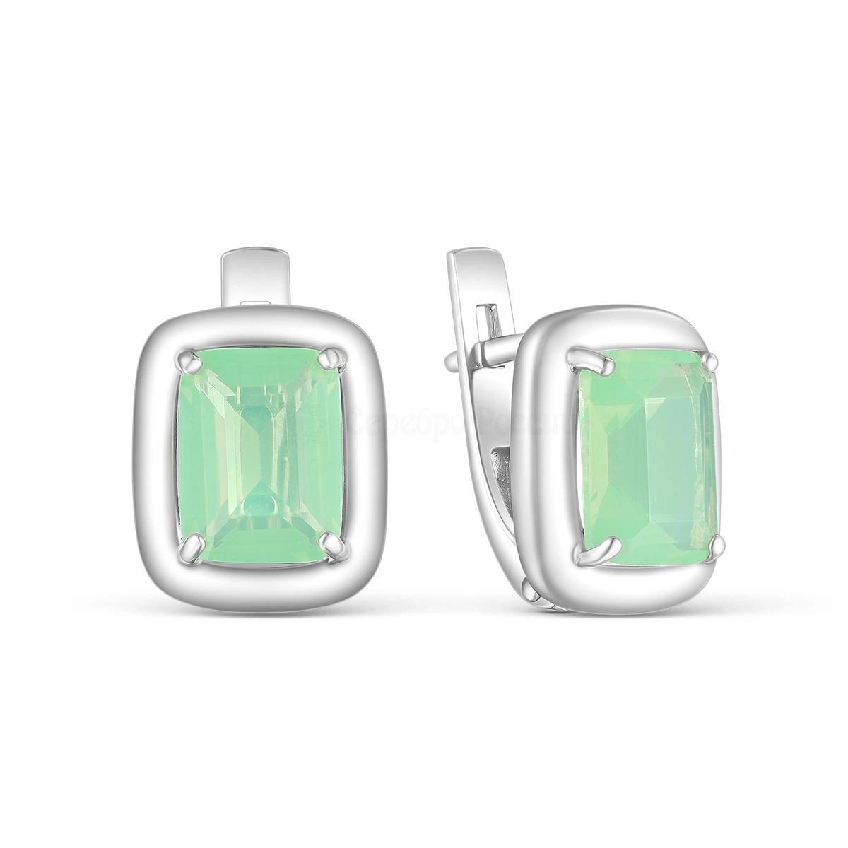 Серьги из серебра с кварцем