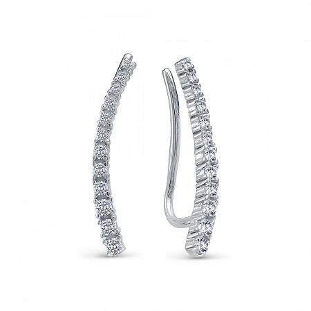 Серьги из серебра с фианитами