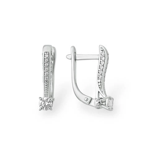 Серьги из серебра с фианитами