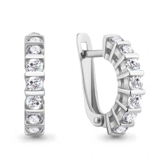 Серьги из серебра с фианитами
