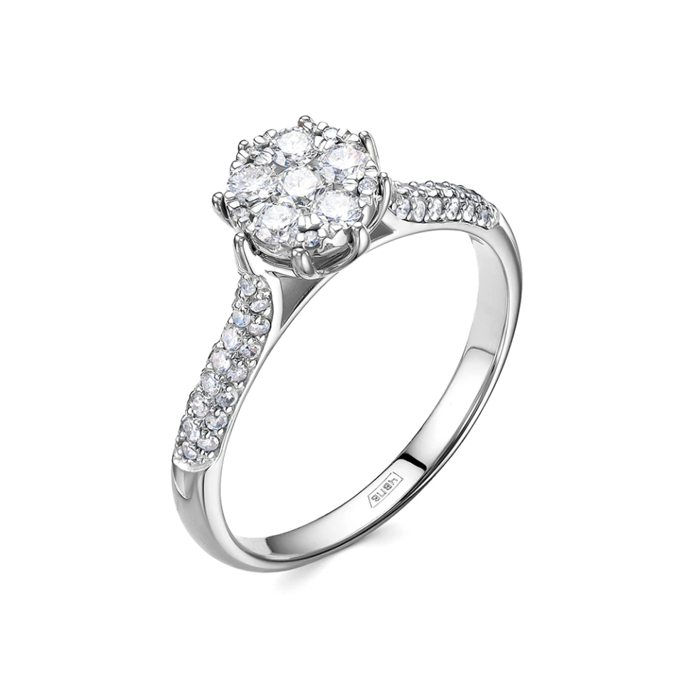 Кольцо из белого золота с бриллиантами