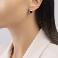 Серьги из красного золота с раухтопазами