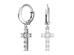 Серьги конго из серебра с фианитами