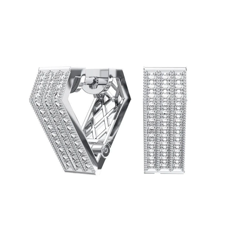 Серьги из серебра с фианитами