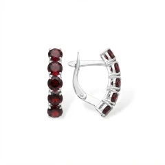 Серьги из серебра с гранатами