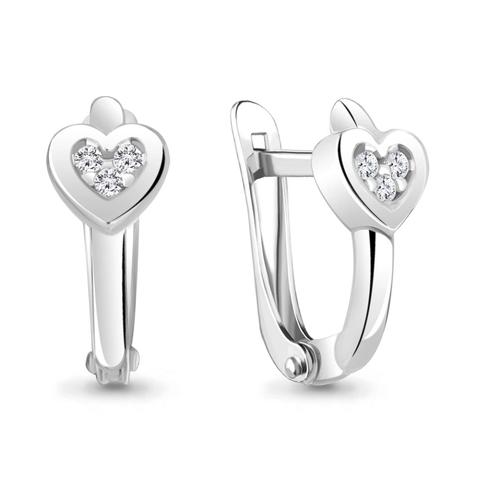 Серьги из серебра с фианитами