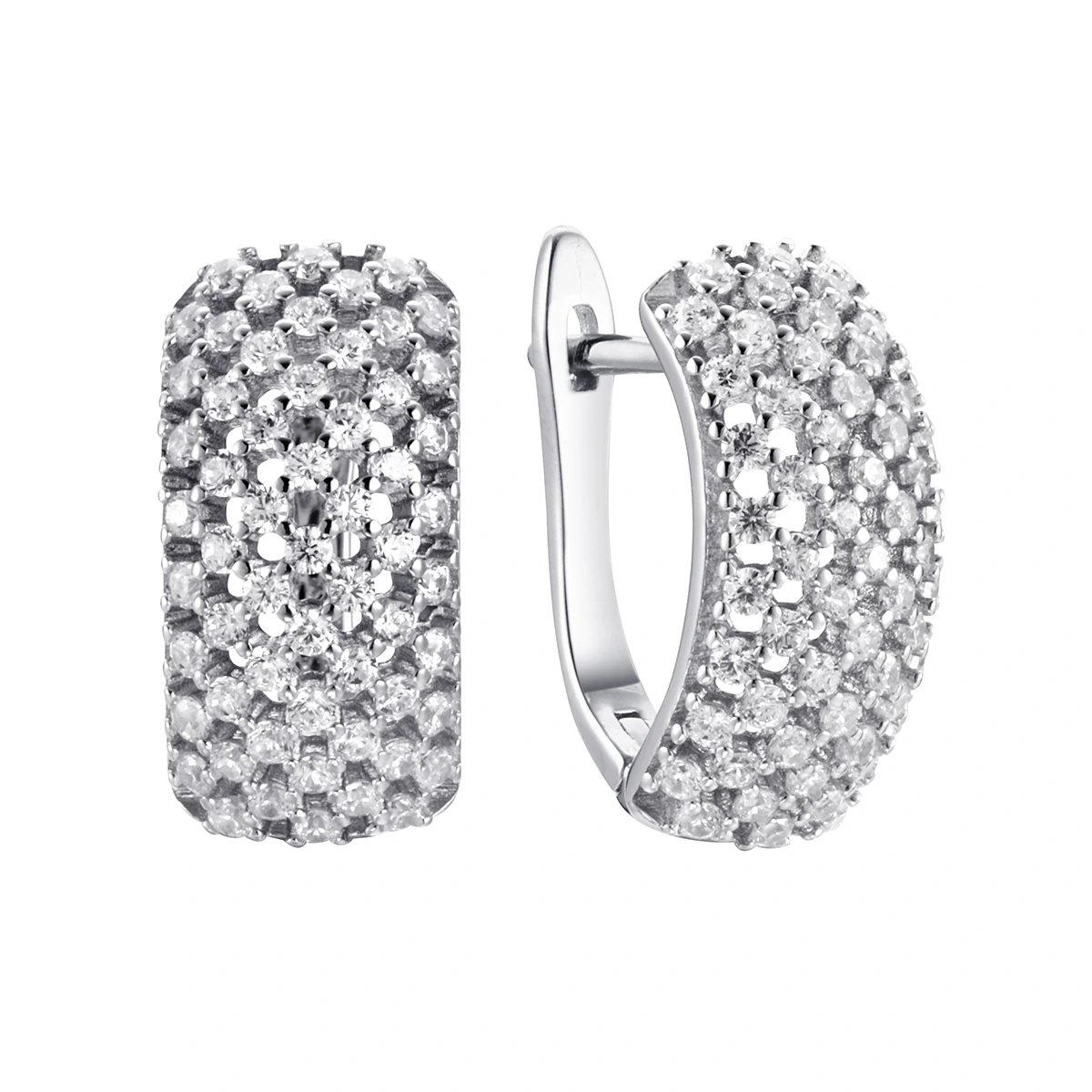 Серьги из серебра с фианитами