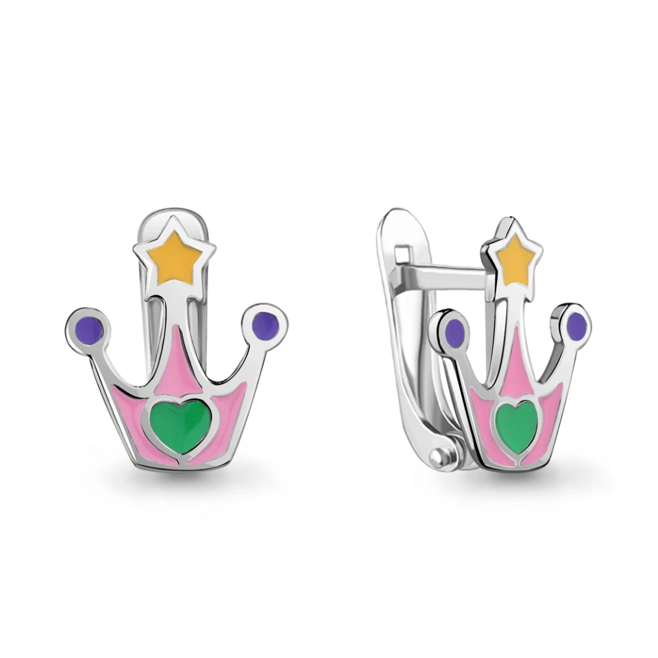 Серьги из серебра с эмалью