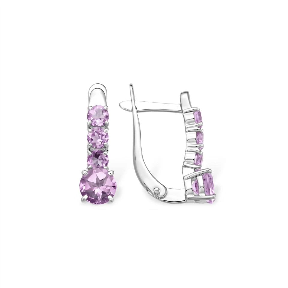 Серьги из серебра с аметистами