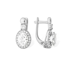 Серьги из серебра с фианитами