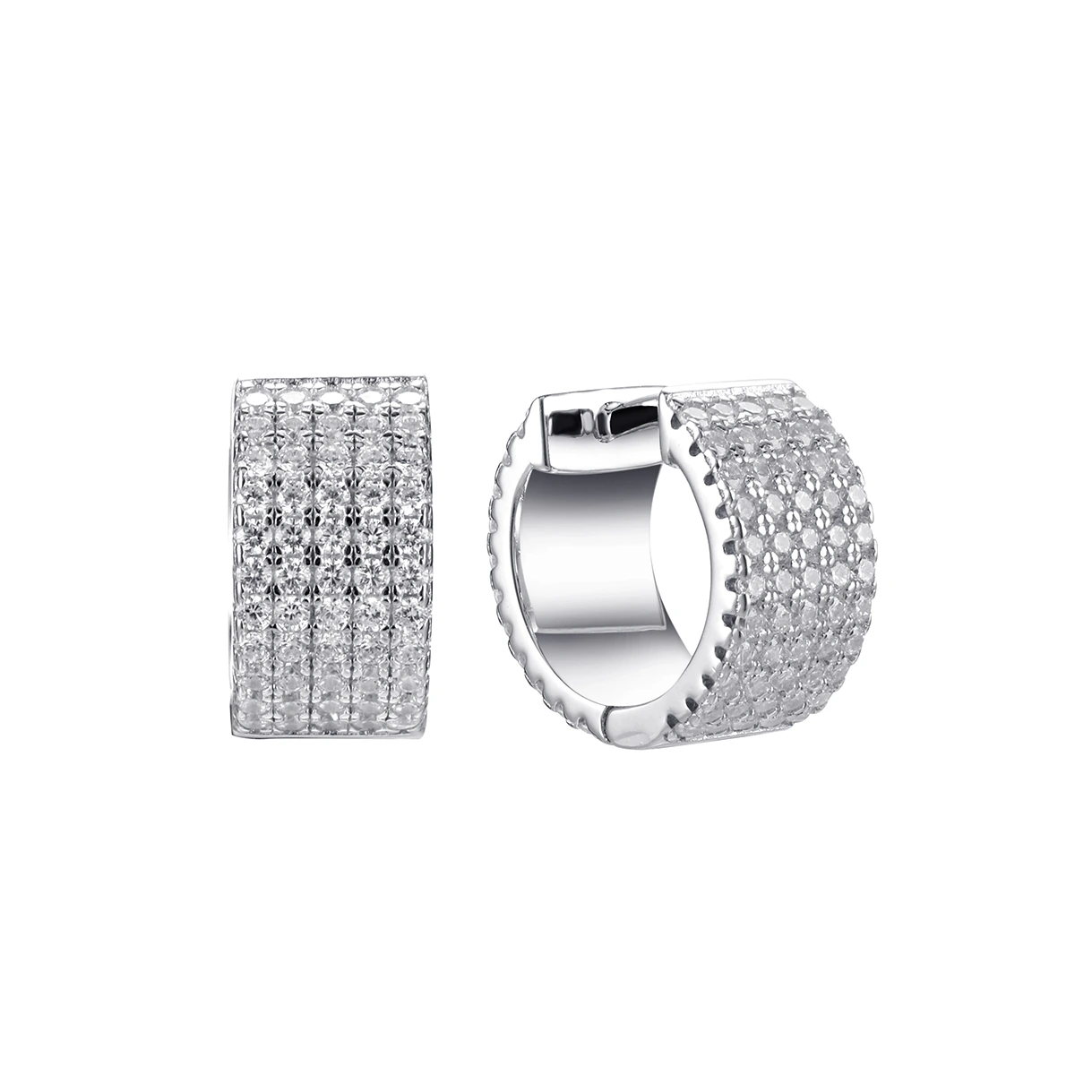 Серьги конго из серебра с фианитами