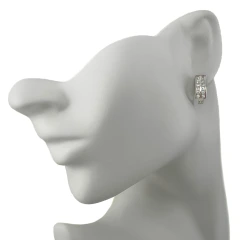 Серьги из серебра с фианитами