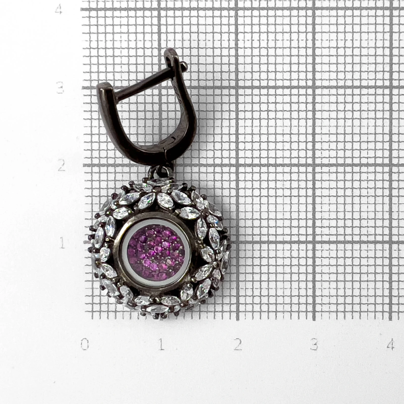 Серьги из серебра с цирконом