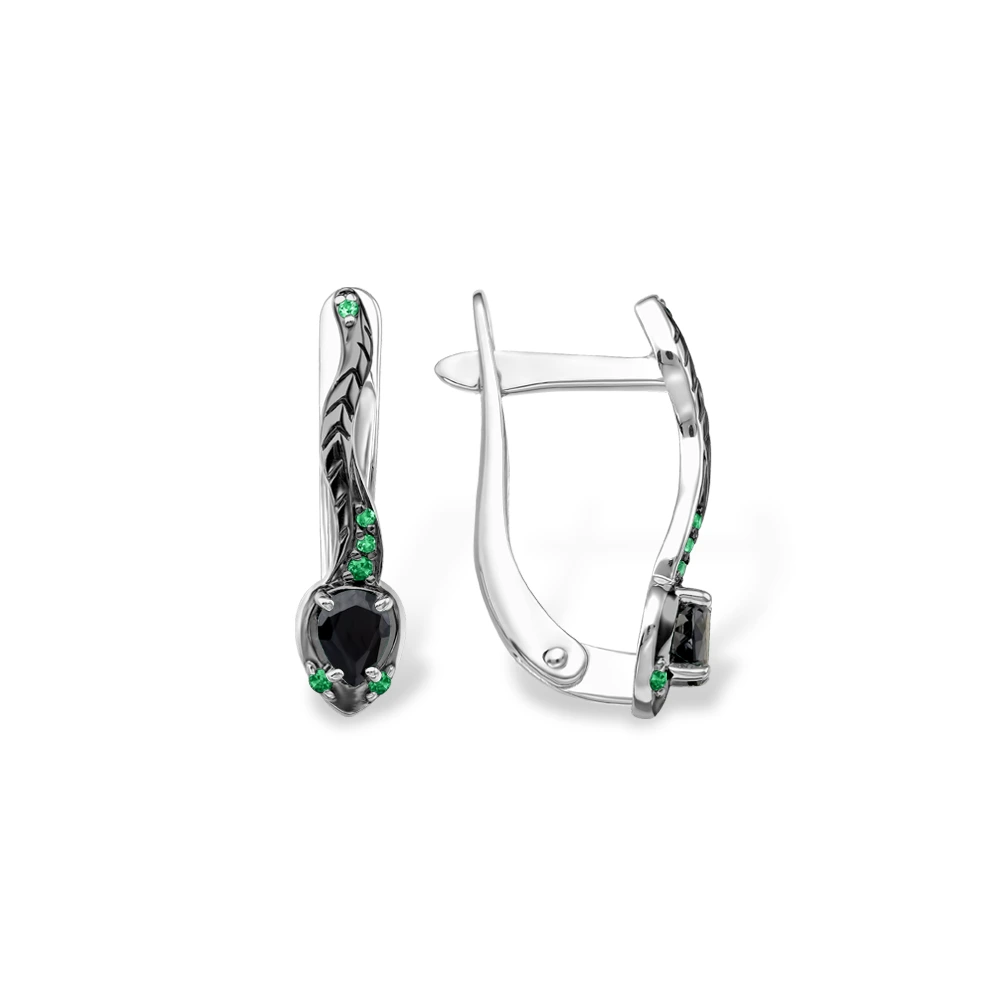 Серьги из серебра с фианитами