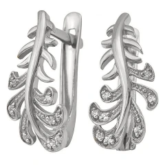 Серьги из серебра с фианитами