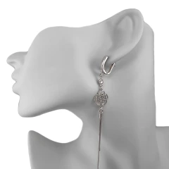 Серьги из серебра с фианитами