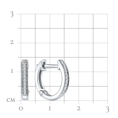 Серьги конго из серебра с фианитами