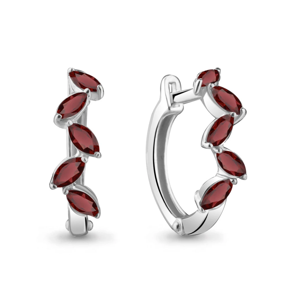 Серьги из серебра с гранатом