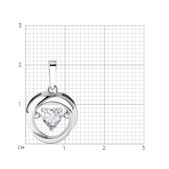 Подвеска из серебра с фианитом SWAROVSKI
