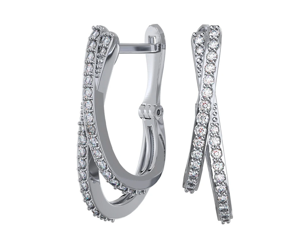 Серьги из серебра с фианитами