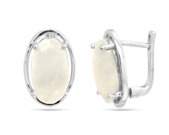 Серьги из серебра с лунным камнем