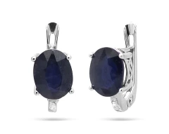Серьги из серебра с корундами
