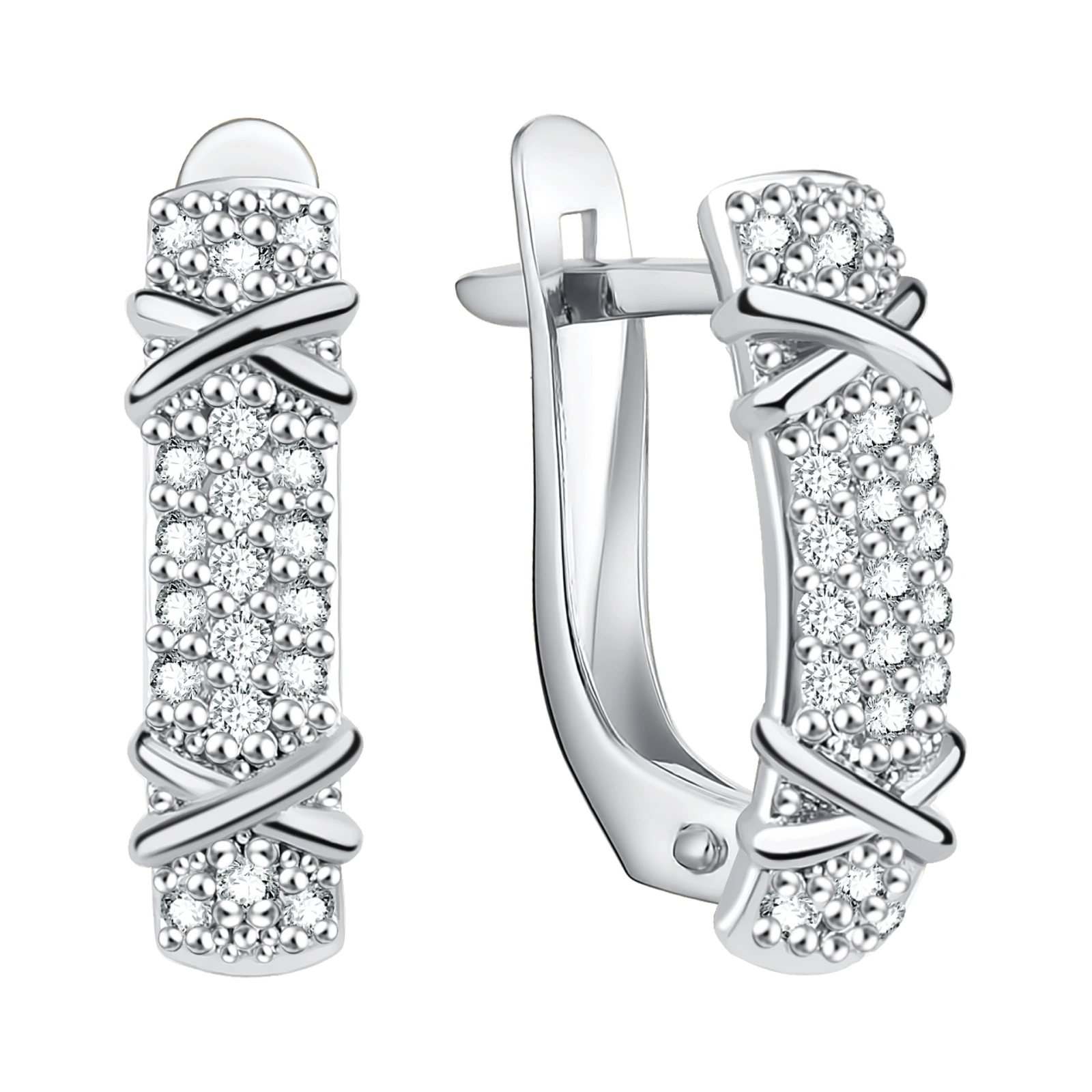 Серьги из серебра с фианитами