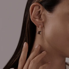 Серьги из красного золота с раухтопазами