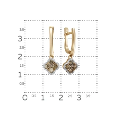 Серьги из красного золота с бриллиантами