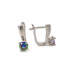 Серьги из серебра с мистик топазом