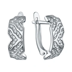 Серьги из серебра с фианитами
