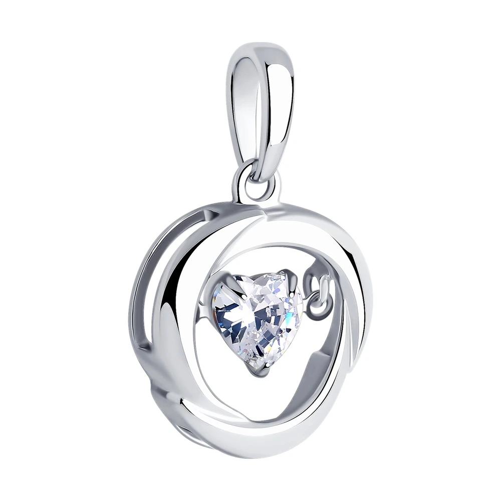 Подвеска из серебра с фианитом SWAROVSKI