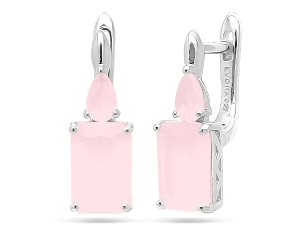 Серьги из серебра с кварцем