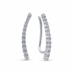 Серьги из серебра с фианитами