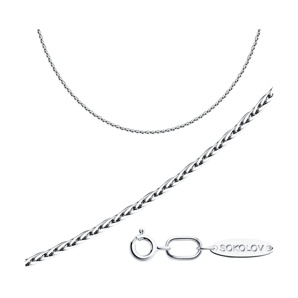 Цепь из серебра 925, плетение «Колос»