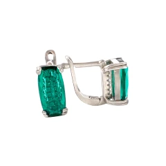 Серьги из серебра с кварцем и цирконом