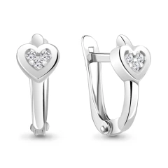 Серьги из серебра с фианитами