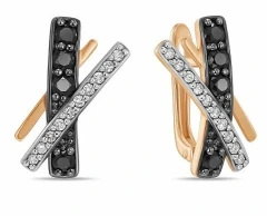 Серьги из золота с бриллиантами и сапфирами