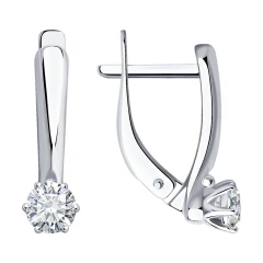 Серьги из серебра с фианитами