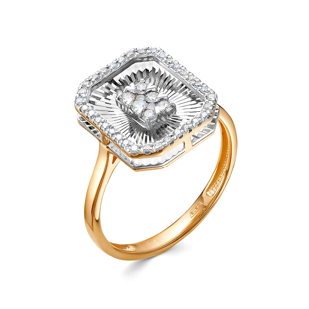 Кольцо из красного золота с бриллиантами