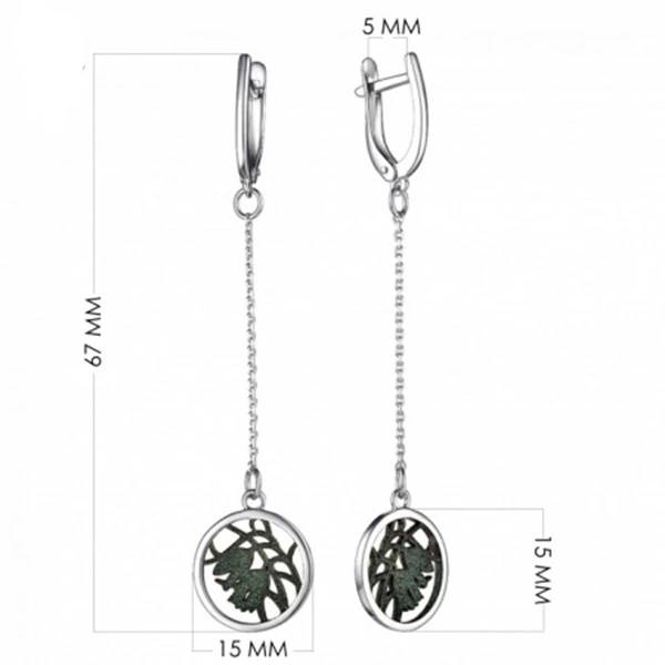 Серьги из серебра с эмалью