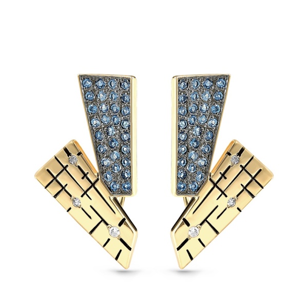 Серьги из желтого золота с топазами и бриллиантами