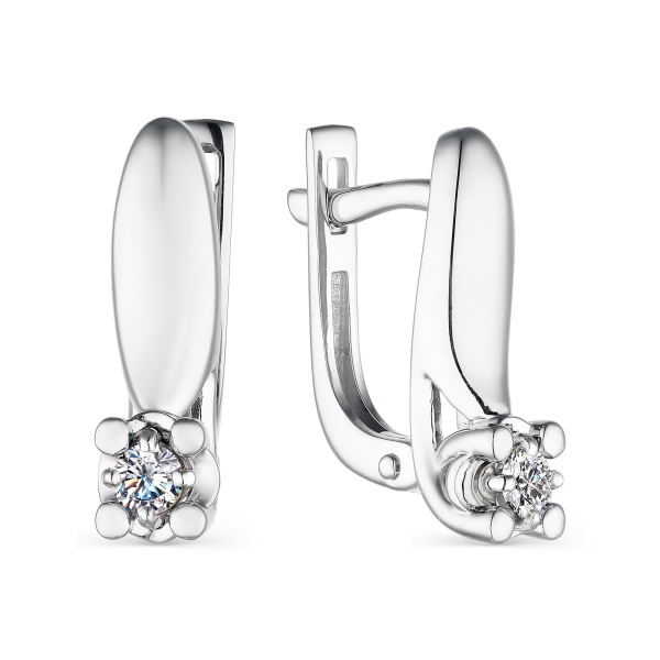 Серьги из белого золота с бриллиантами