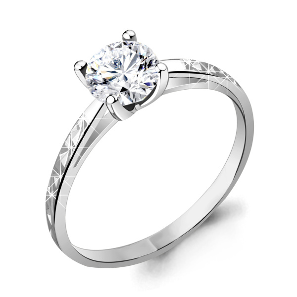 Кольцо из серебра с фианитами