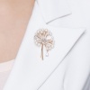 Брошь «Одуванчик» из красного золота с жемчугом и фианитами